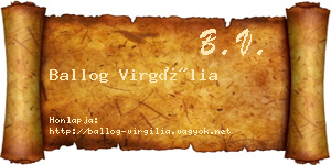 Ballog Virgília névjegykártya